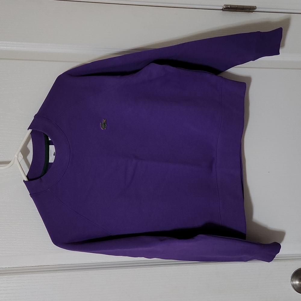 Lacoste women's crew neck sweater, size M, purple